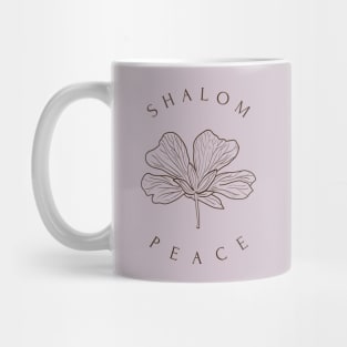 Shalom Peace Floral Design Mug